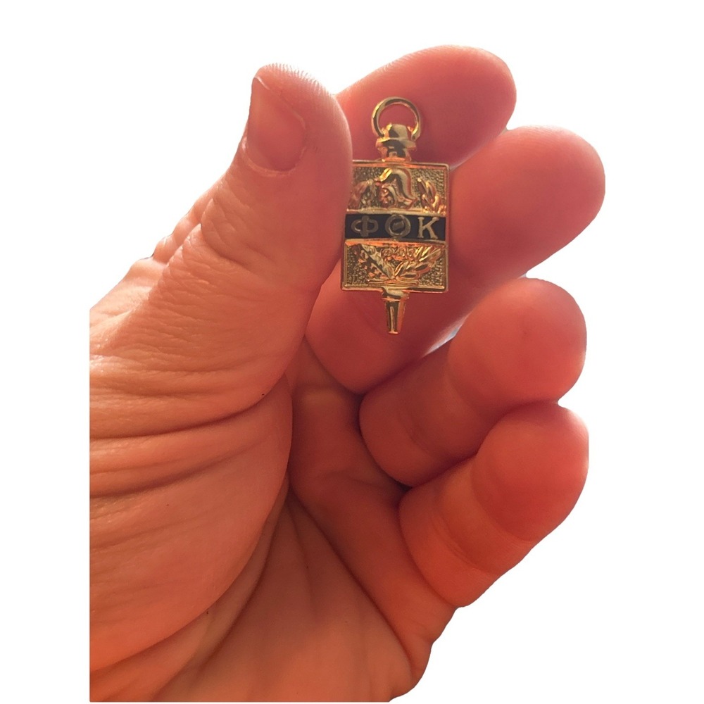 Vintage Fraternity Phi Theta Kappa Pin Pendant Lapel Pin Gold Tone Metal